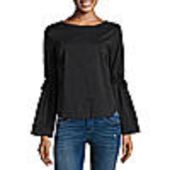 Belle + Sky Bell Sleeve Tie Back Top Womens - Picture 1 of 1